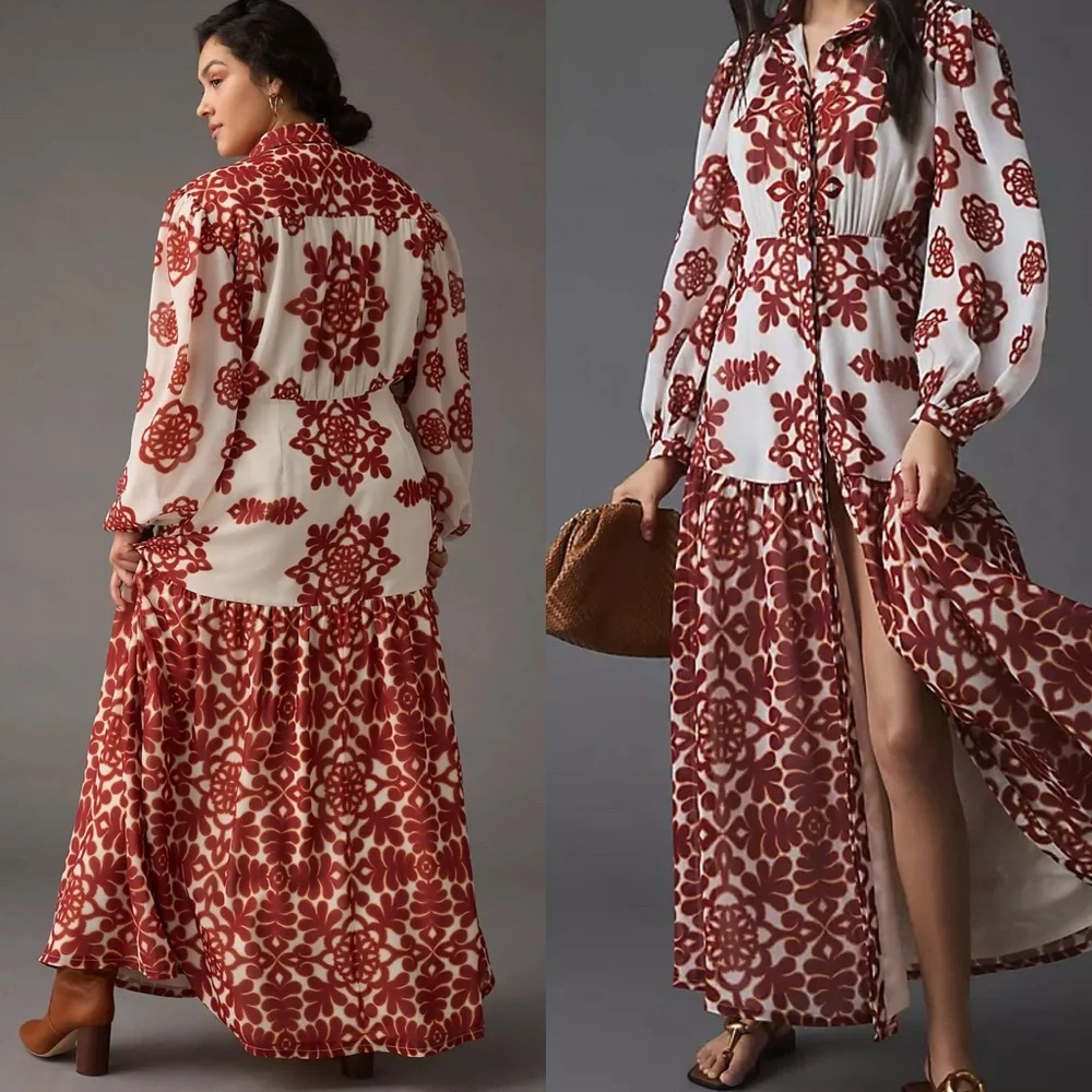 Floral Maxi Dress with Slit - Picture 10 of 11